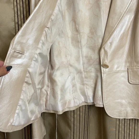 Worthington Cream Leather Jacket - Picture 9 of 11